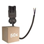 Confezione Multipack 50x Noxion GST - Compatibile Cavo di alimentazione Nero - Maschio + Estremità aperte - 0,3m - 2 pole 0,75mm2