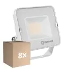 Confezione Multipack 8x Ledvance Proiettore LED Compatto Bianca 20W 2000lm 100D - 840 Bianco Freddo | IP65 - Simmetrico 