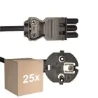 Confezione Multipack 25x Noxion GST-Compatibile Cavo di alimentazione - Femmina + Schuko Europlug - Nero 5m - 3 pole 0.75mm2