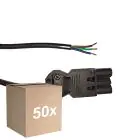 Confezione Multipack 50x Noxion GST - Compatibile Cavo di alimentazione Nero - Maschio + Estremità aperte - 0,3m - 3 pole 0,75mm2