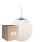 Confezione Multipack 6x Nordlux Luce pendente Cafe 30 E27 Argento - Vetro | Max. 25W