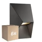 Confezione Multipack 6x Nordlux Pontio Luce Da Parete Aluminium Nero | IP54 - Adatto Per 1x GU10